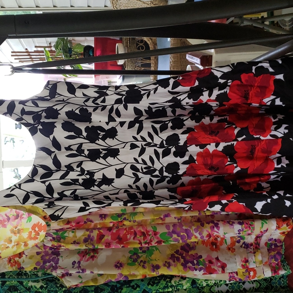 Jessica Howard White Black Red Sleeveless Dress 14 P XL